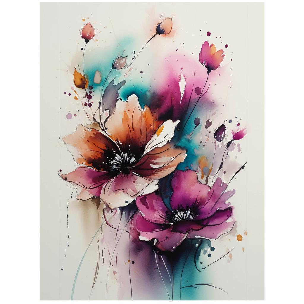 Dzika Natura W Kwiatach Dzika Natura W Kwiatach, 40X50 Cm, Rama Aluminiowa Czarna, Papier Matowy 230 Gsm