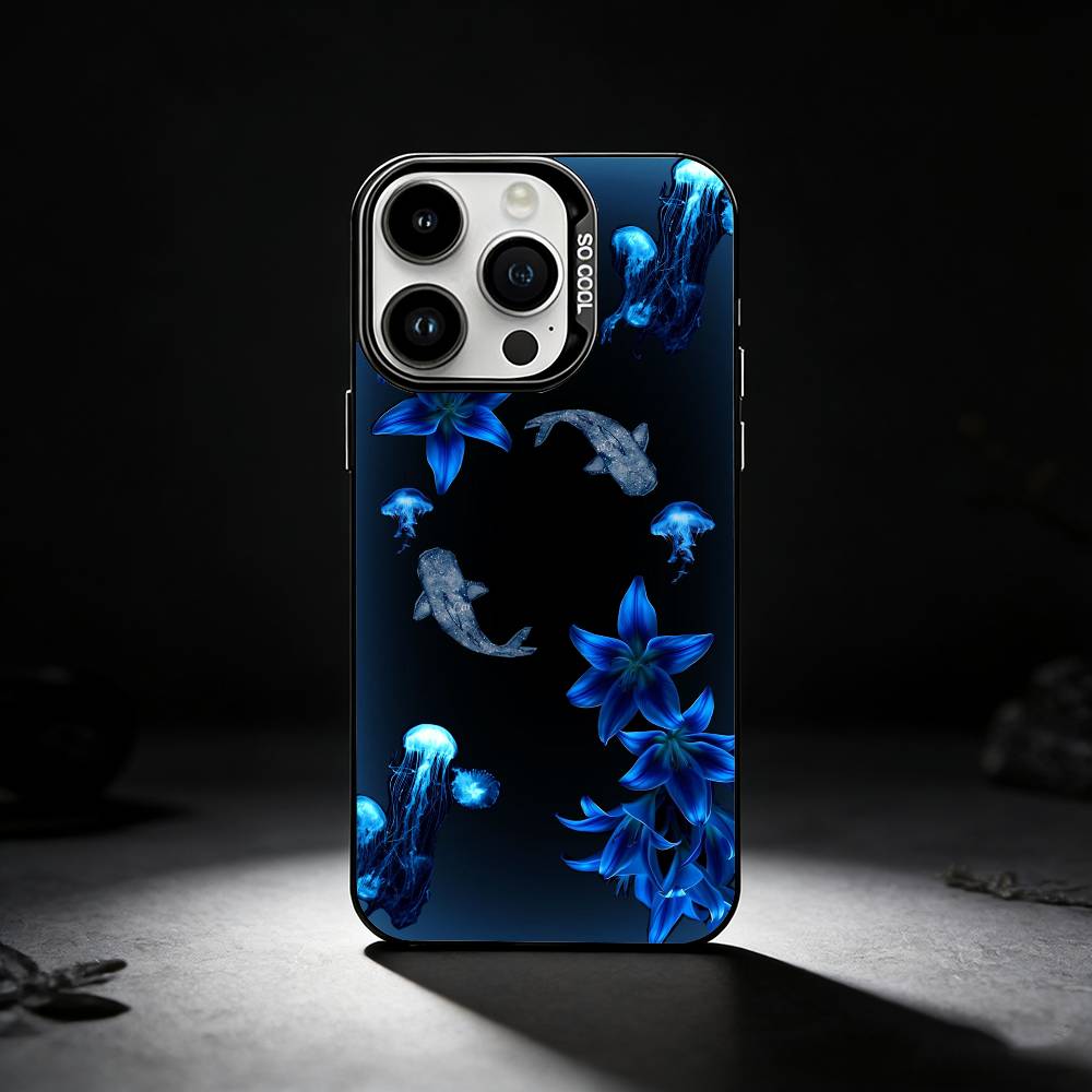 Neon Glow Flowers Phone Case For iPhone 17,16,15,14,13,12,11 Plus,Pro Max,XS,Colored silver phone case