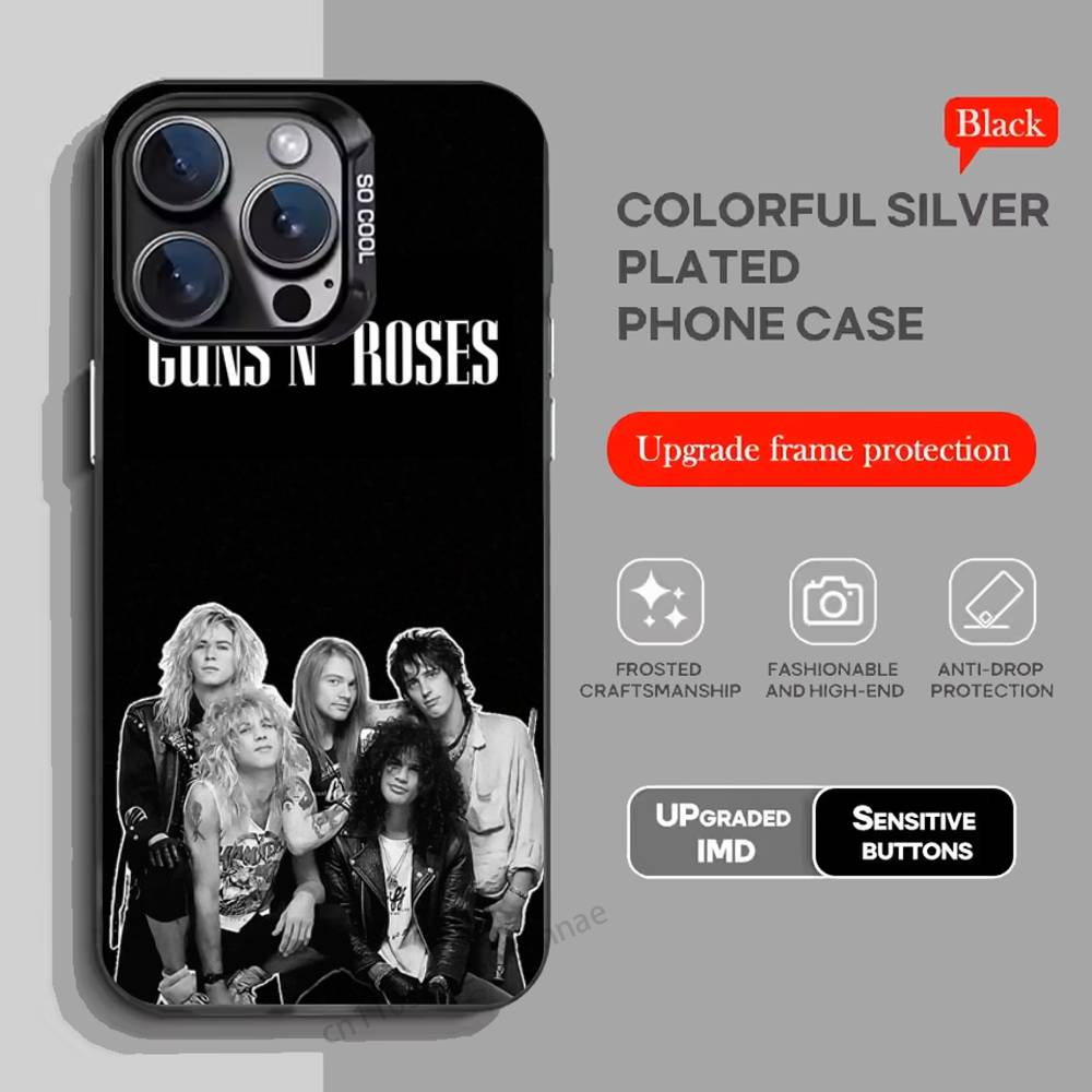Band G-Guns N Roses Phone Case for iPhone 15 16 Pro Max Air SE 11 13 Pro 14 Plus 12 11Pro 15Pro Max 16e Cover