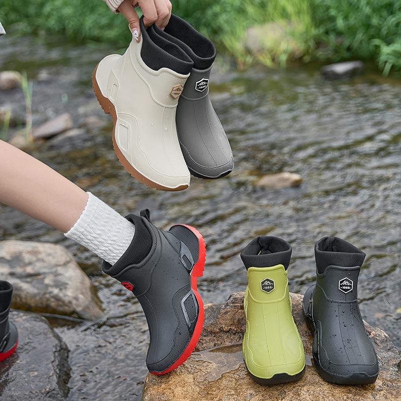Large size rain shoes female adult size 4 4 women's low-top rain boots fashionable outer wear non-slip waterproof shoes men's rubber shoes