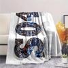 S04 Printed Flannel Blanket, soft throw for bedroom sofa, washable, fan merchandise, great gift.