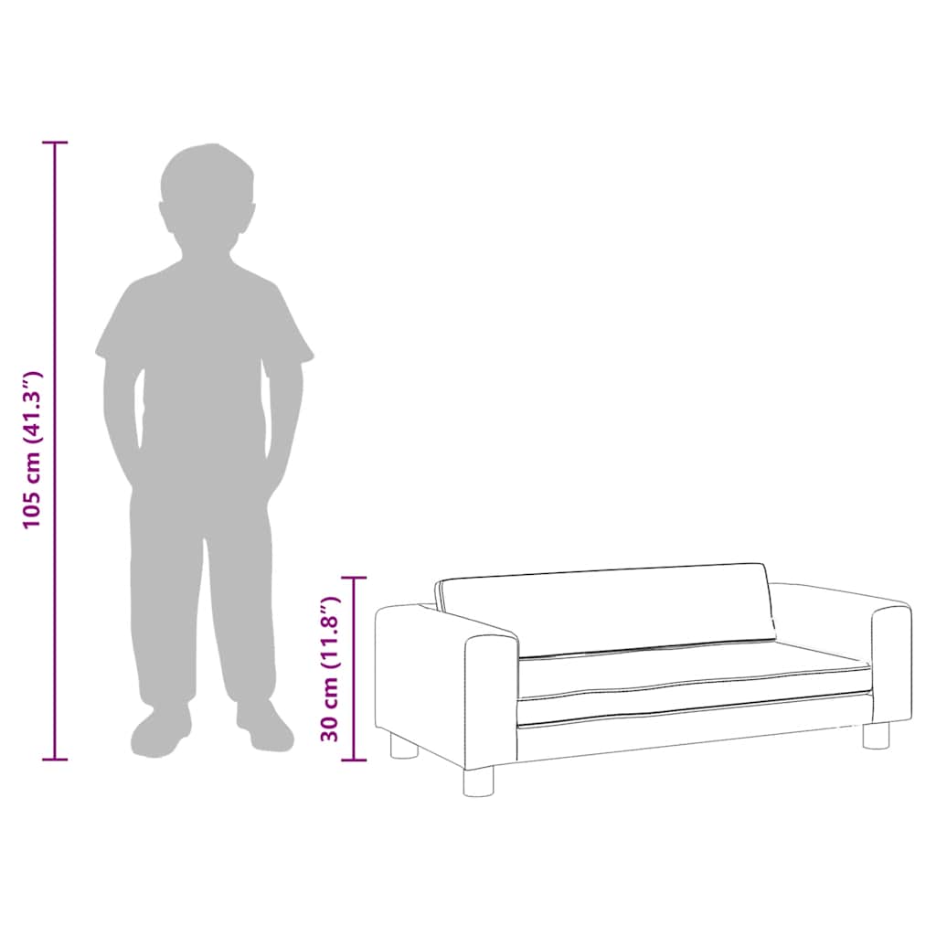 Children s Sofa with Footstool Blue 100 x 50 x 30 cm Velvet