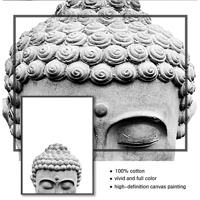 Настенная картина, картина, буддизм, домашний декор, голова Будды дзен, статуя, постер, мотивационные цитаты, печать на холсте, минималистский