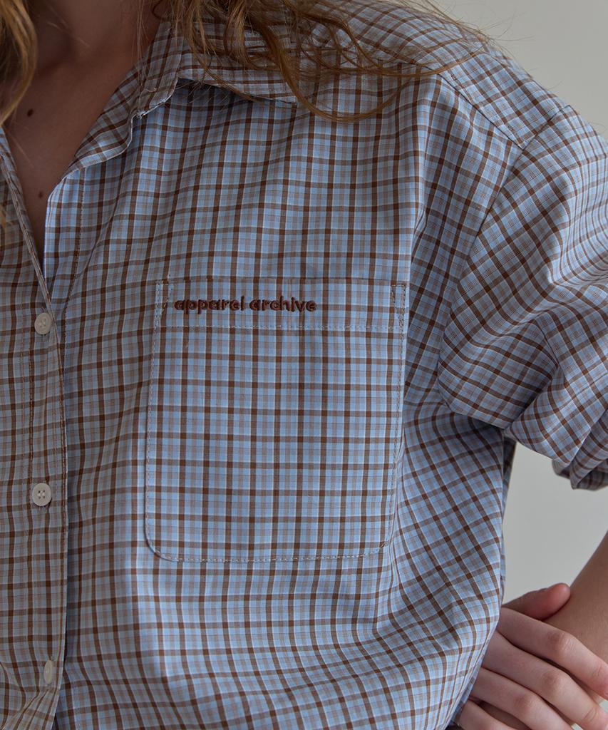 APPAREL ARCHIVE Рубашка в клетку Lown - Голубой