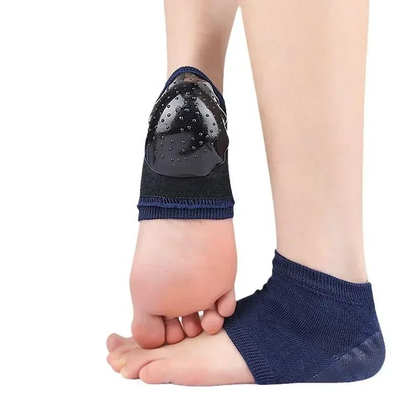 1 Pair Gel Heel Cover Protectors Heel Pads Heel Cups Cushion Foot Care Repair Skin Moisturizing Anti-dry Crack Half-yard Socks
