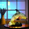 Yousheng Animal Ornament Night Light Cat Lamp Stained Glass Resin Statue Decorative Desk Lamp Home Desktop Decor