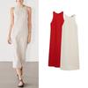 MD Spring New Cold White Noise Wind Clear Cold Feeling Simple Round Neck Mid-Length Sleeveless Dress 6696100