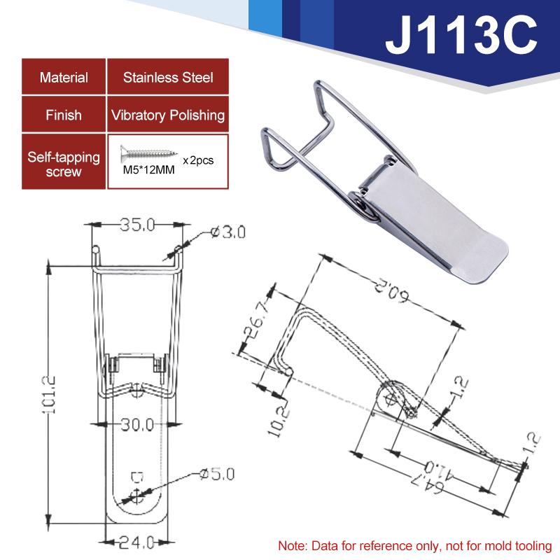 304 Toggle Latches Spring Loaded Clamp Clip Case Box Latch Catch Toggle Tension Lock Lever Clasp Closures Crate Lock Snap 6