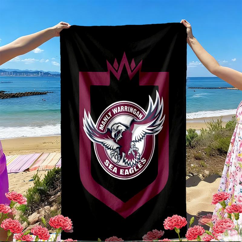 Пляжное полотенце с принтом Manly Warringah Sea Eagles, Универсальное легкое впитывающее пляжное полотенце для бассейна, серфинга, йоги, ванной комнаты, Идеальный подарок на день рождения или праздник