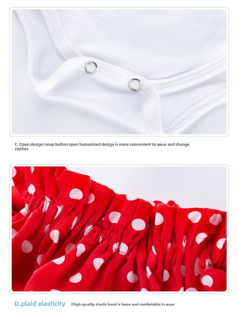 Комплект из комбинезона и шорт с рисунком «Мультяшная любовь» в горошек для девочек