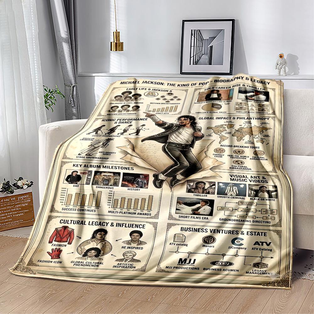 Michael Jackson 134 Blanket Comfortable Perfect for Picnics Bed Chair Four Seasons Multipurpose Modern Ideal Gift for Friends Family Couples Picnic