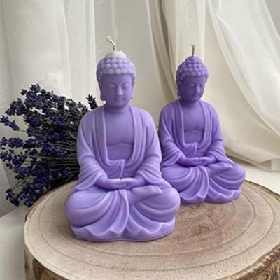 Статуя Будды 3D Скульптура Форма для мыла DIY Эпоксидная смола Гипсовая форма Ручная работа Свеча Ароматический воск Формы для мыла для украшений
