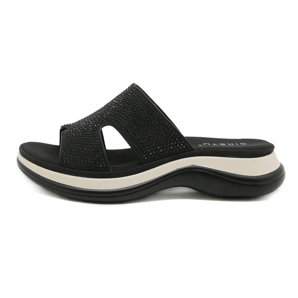 New Spring and Summer Casual Rhinestone Sandals Women's Non-slip Seaside Beach Slope Heel Slippers