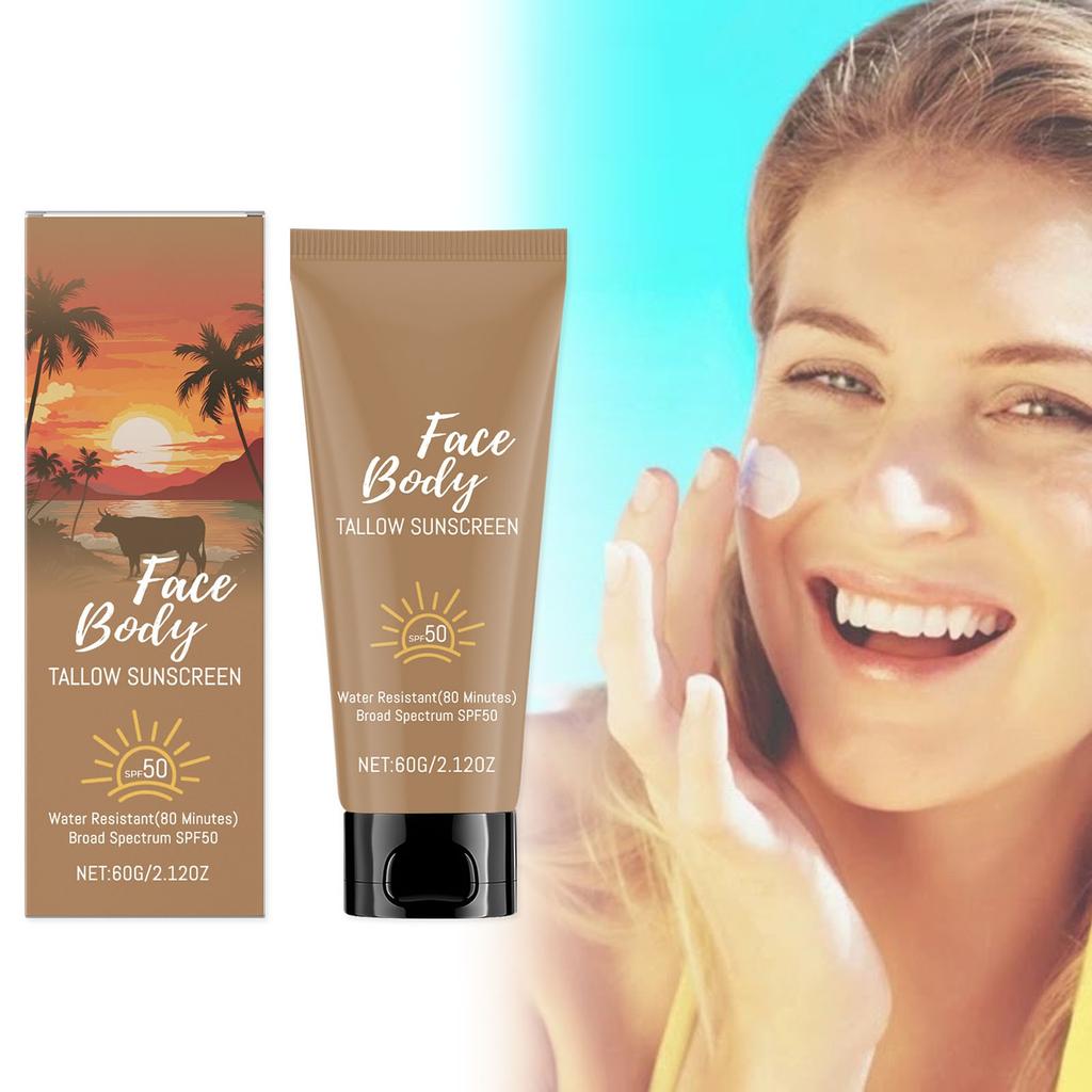 Солнцезащитный крем Tallow Sunscreen — это солнцезащитный крем с длительным антиоксидантным эффектом для тела и лица.