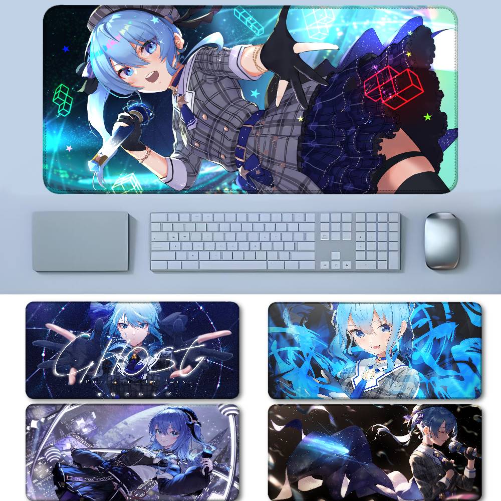Hololive Hoshimachi Suisei Game Anime Mouse Pad Rubber Thicken Overlock Gaming Table MatOffice Computer Keyboard Pad PC Mousepad