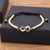 Nidin New Classic Light Luxury Copper Macrame Pave CZ 4MM Beads 8 Shape Men Women Handmade Adjustable Bracelets Jewelry Gift