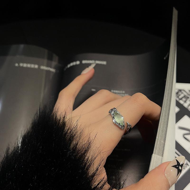 Irregular Lava Metal Ring Fashion Creative Women Punk Hip Hop Personality Geometric Zircon Open Rings Luxury Retro Party Jewelry Gifts