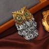 Винтажная брошь с кисточкой в виде совы: Мужской европейский и американский аксессуар для пальто