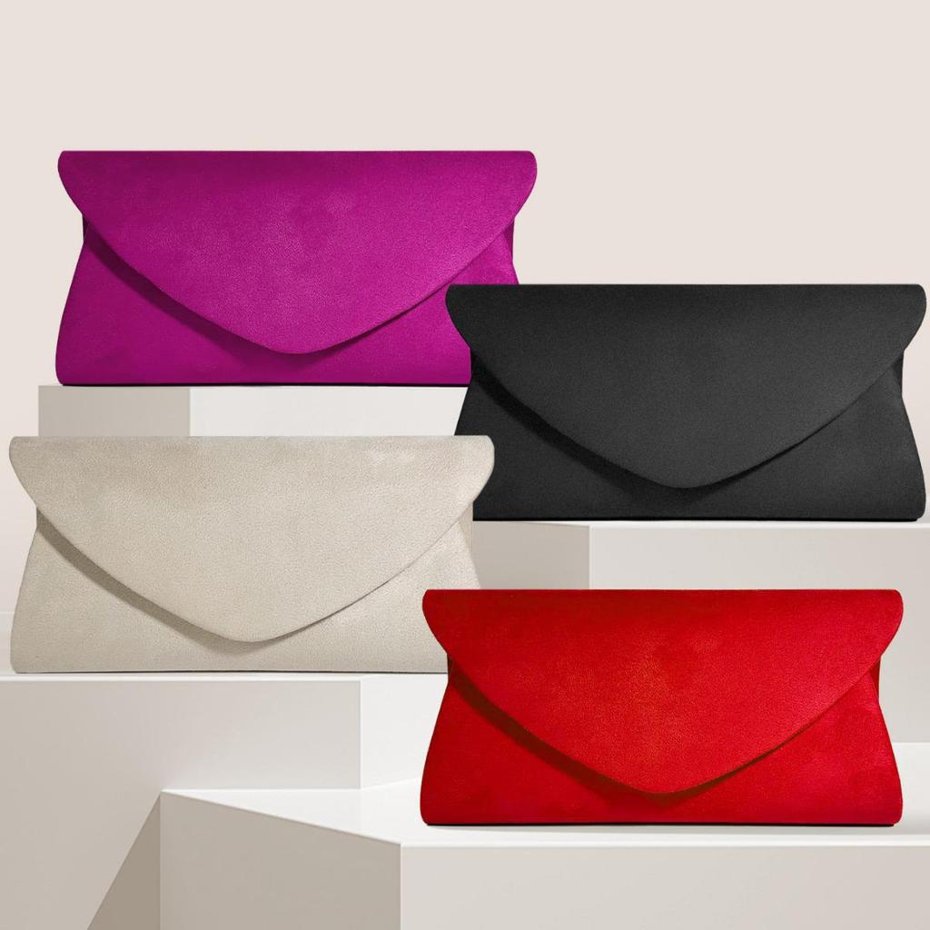 European and American Simple Flannel Heart-Shaped Evening Clutch for Ladies