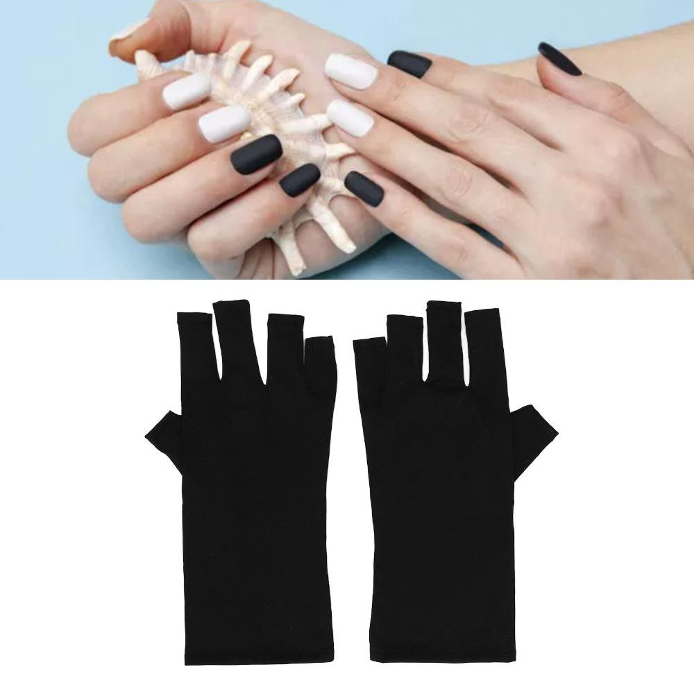 2pair Excellent Elasticity Nail Lamp UV Blocking Gloves Professional Nail Salon Daily Use