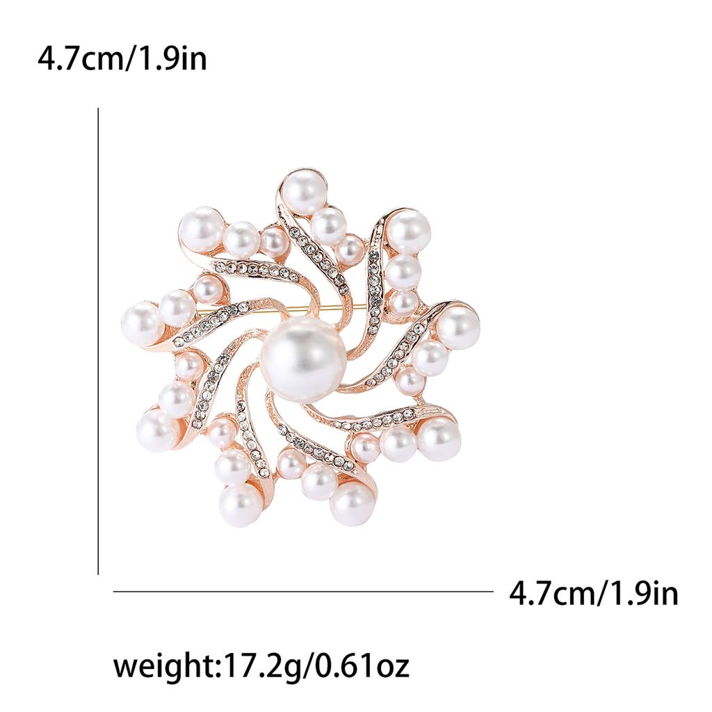 Модная брошь из жемчуга в виде цветка из сплава, элегантный темпераментный женский костюм, шаль, корсаж, украшение, булавка
