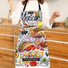 Cooking Apron Sleeveless Comfortable Wearing Clear And Real Image Reusable Anti-stain Waterproof Polyester Pizza Pattern Kitchen Apron Home Supplies