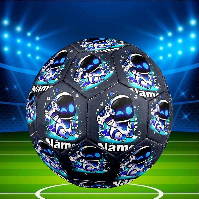 Custom Name Personalized Cosmic Bot Crew Print Size 5 Soccer Ball Training & Match Football, for Team, Kicking, Gift for Football