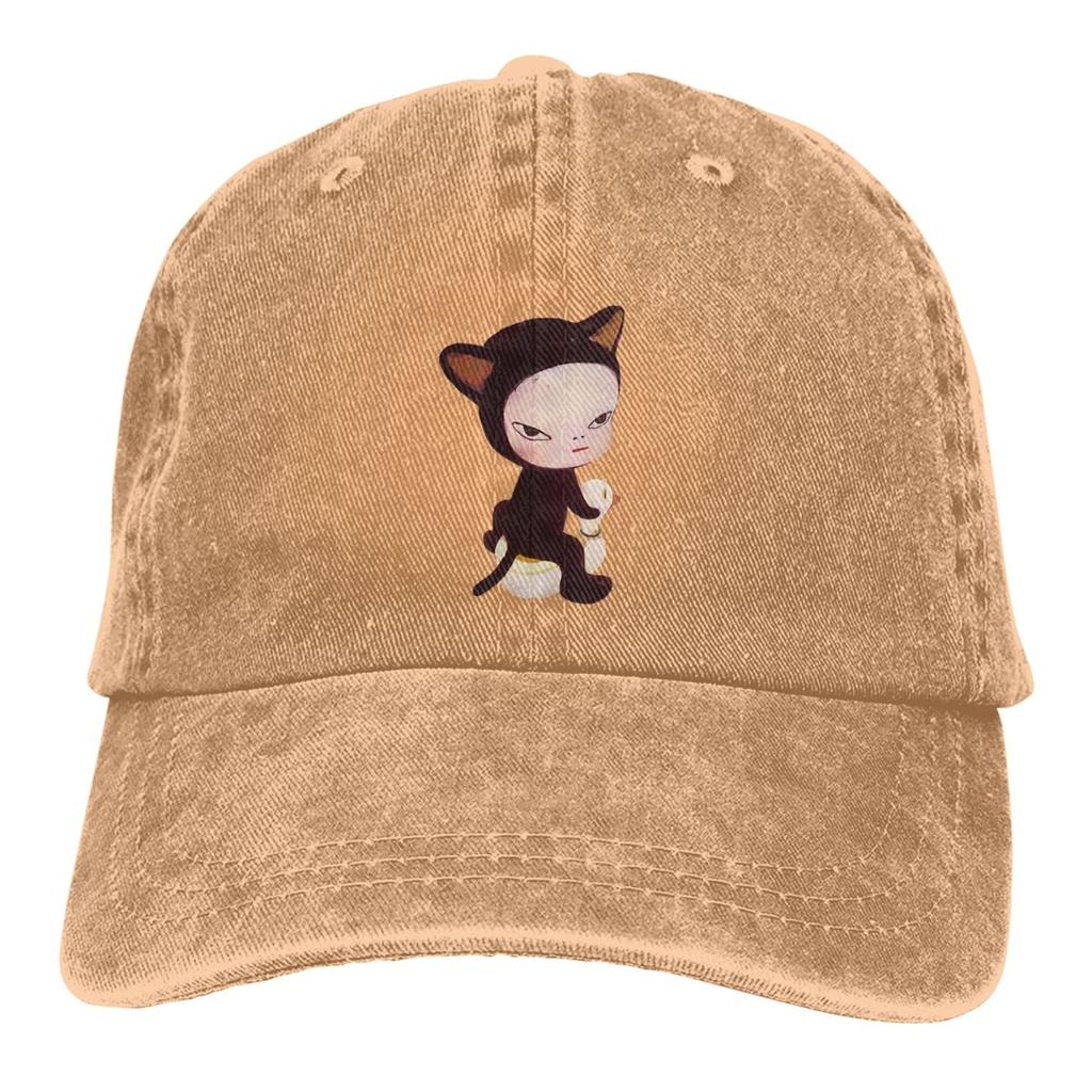 Washed Men's Baseball Cap CUTE Trucker Snapback Caps Dad Hat Yoshitomo Nara Golf Hats