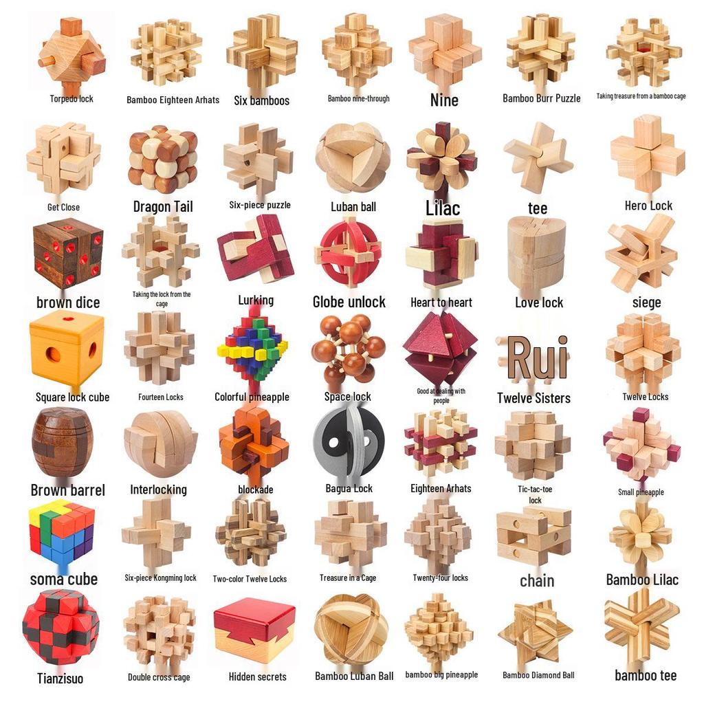 Набор деревянных головоломок Конгмин и Лубань: Детские развивающие игрушки для снятия стресса