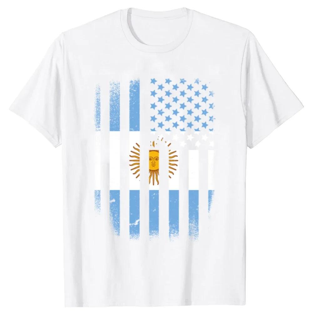 Funny Argentinian Vintage Print Tops Unisex Casual Oversized Tshirt Hip Hop Short Sleeve Map Flag Souvenir Argentina T Shirts