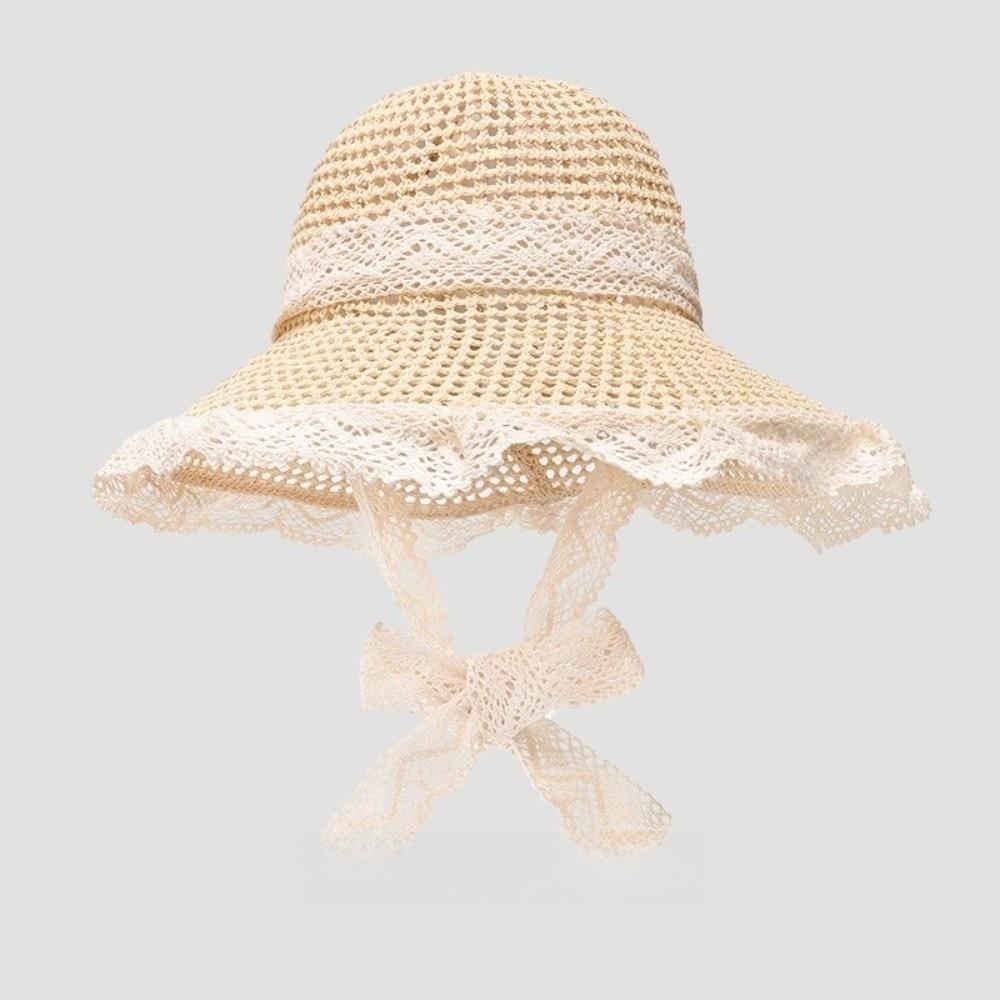 Breathable Straw Sun Hat Cute Strap Beach Sun Cap New Sunscreen Cap for Women Female