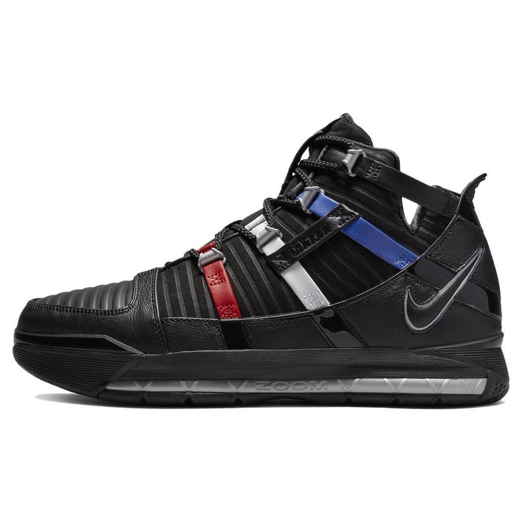 Nike Zoom LeBron 3 Retro Barbershop Men Sneakers Black Metallic-Silver University-Red DO9354-001