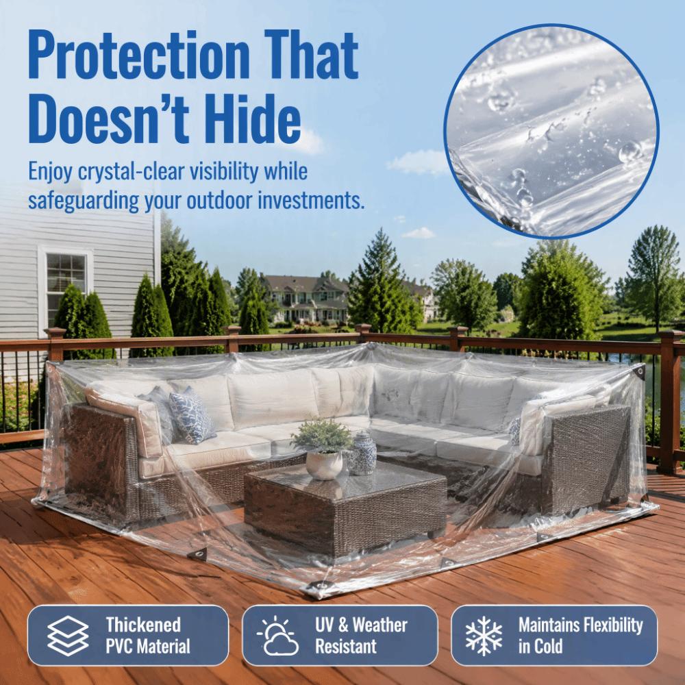 High-Transparency Transparent PVC Tarpaulin Thickened Garden Pergola Cover Rain Protection