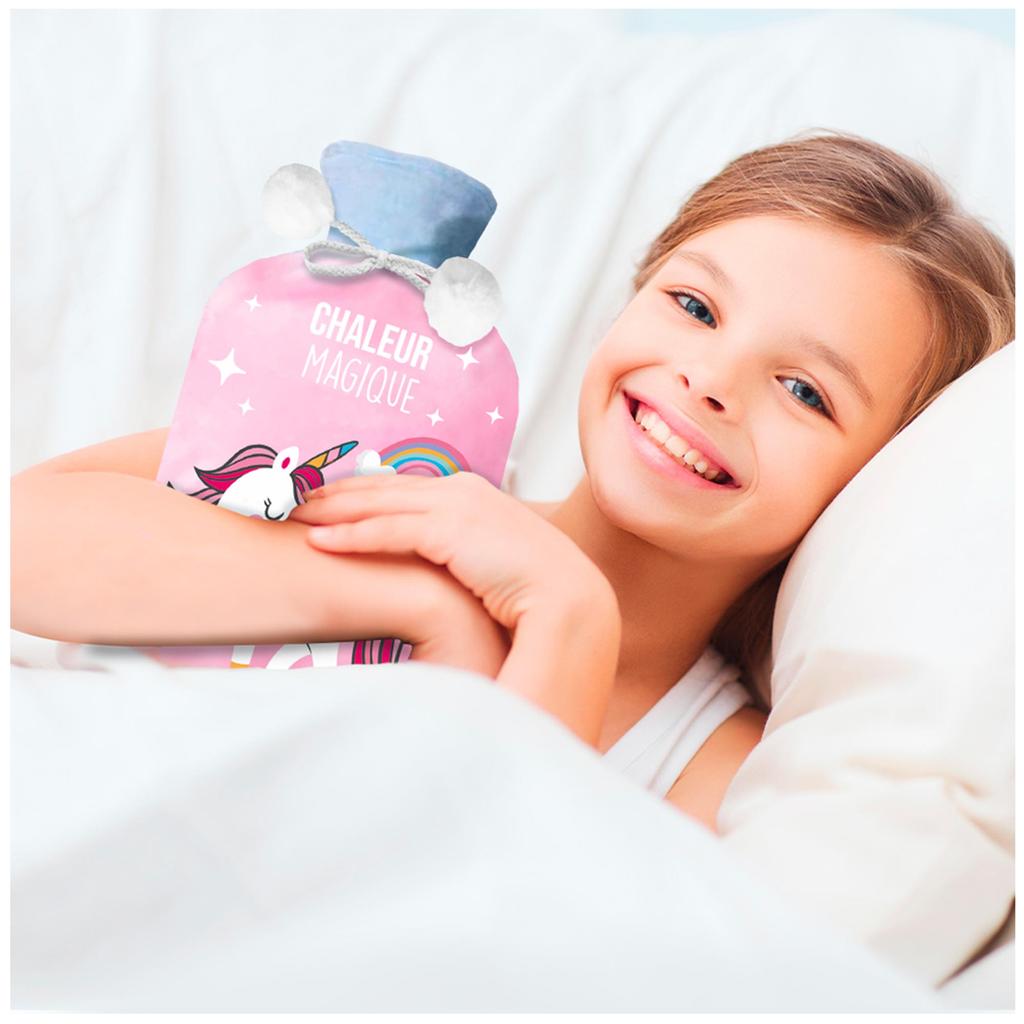 Les Trésors De Lily [A1059] - Bouillotte polaire 'Licorne My Unicorn' rose - 27x16 (1L)