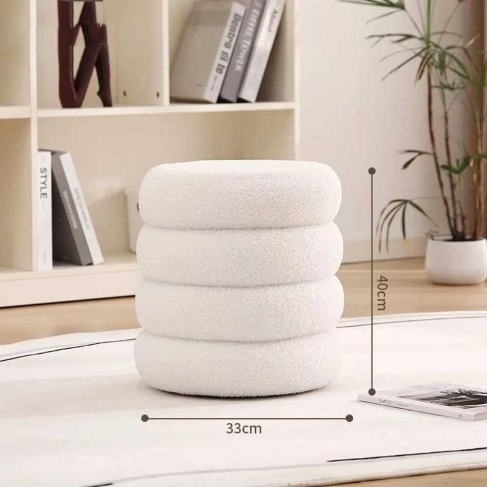 Кремовый стиль Бытовой маленький табурет Домашняя мебель Круглый табурет Минималистичный низкий табурет Дом