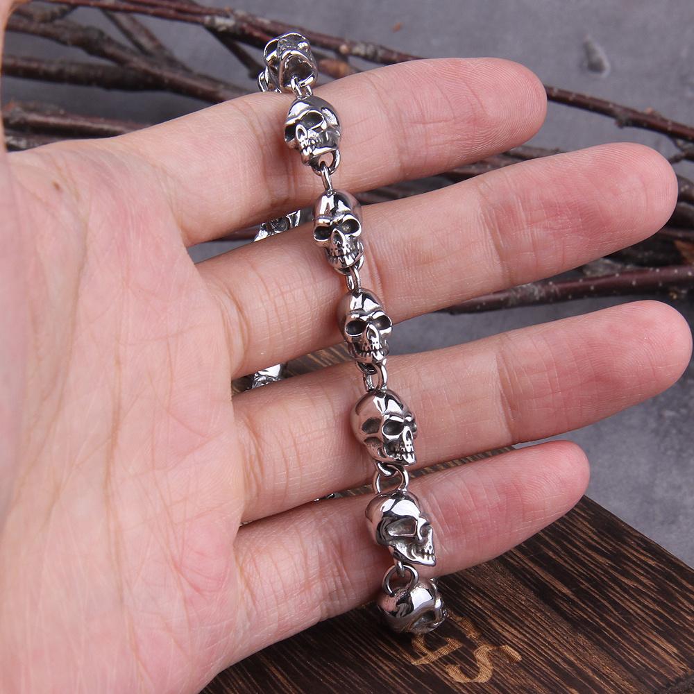 New 316L Stainless Steel Men's Punk Halloween Skull Chain Necklace Men's Fashion Necklace Charm Jewelry