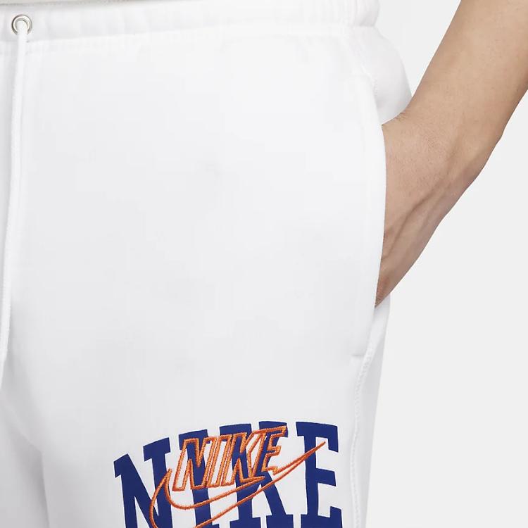 Nike Клубные флисовые повседневные флисовые джоггеры с манжетами и принтом букв, белые FV4454-100