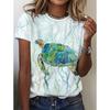 Bird Turtle Frog Cat Pattern T Shirt Women Cartoon Animal 3D Printed T-Shirts Summer Short Sleeve O-Neck Tees Loose Street Tops