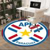 Paraguay Football Federation Emblem Round Rug for Livingroom,Bedroom, Palyroom, Chair Rug, Area Rug, Circle Carpet, Fan Christmas Gift