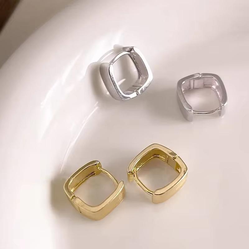 Серьги-пряжки Huajie простой квадратной формы для женщин, дикий офисный стиль, новая корейская мода, ушные
