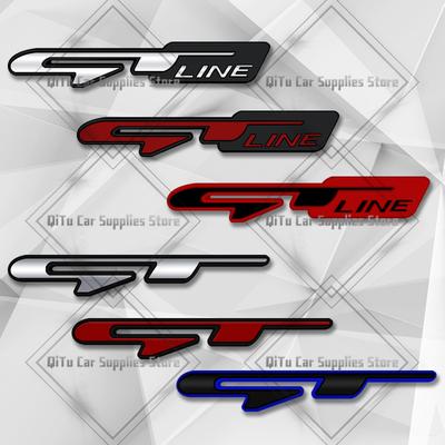 CLFW1 Синий значок GT Line из цинкового сплава, эмблема на багажник автомобиля, 3D наклейка на решетку радиатора для Ceed Sportage Picanto Stonic Optima K5 Hyundai Peugeot