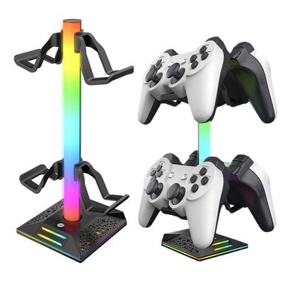 Подставка для игрового контроллера RGB с 10 световыми эффектами, держатель для наушников, стойка для демонстрации с 2 USB-зарядными устройствами, подставка для геймпада для PS5