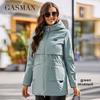 Gasman 2022 женский плащ, ветрозащитная куртка для женщин, повседневные парки средней длины с капюшоном, женская хлопковая одежда 8250