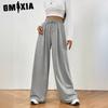 Spring and Autumn Sports Sweatpants Slim High Waist Soft Waxy Hanging Casual Pants Loose Wide Leg Pants