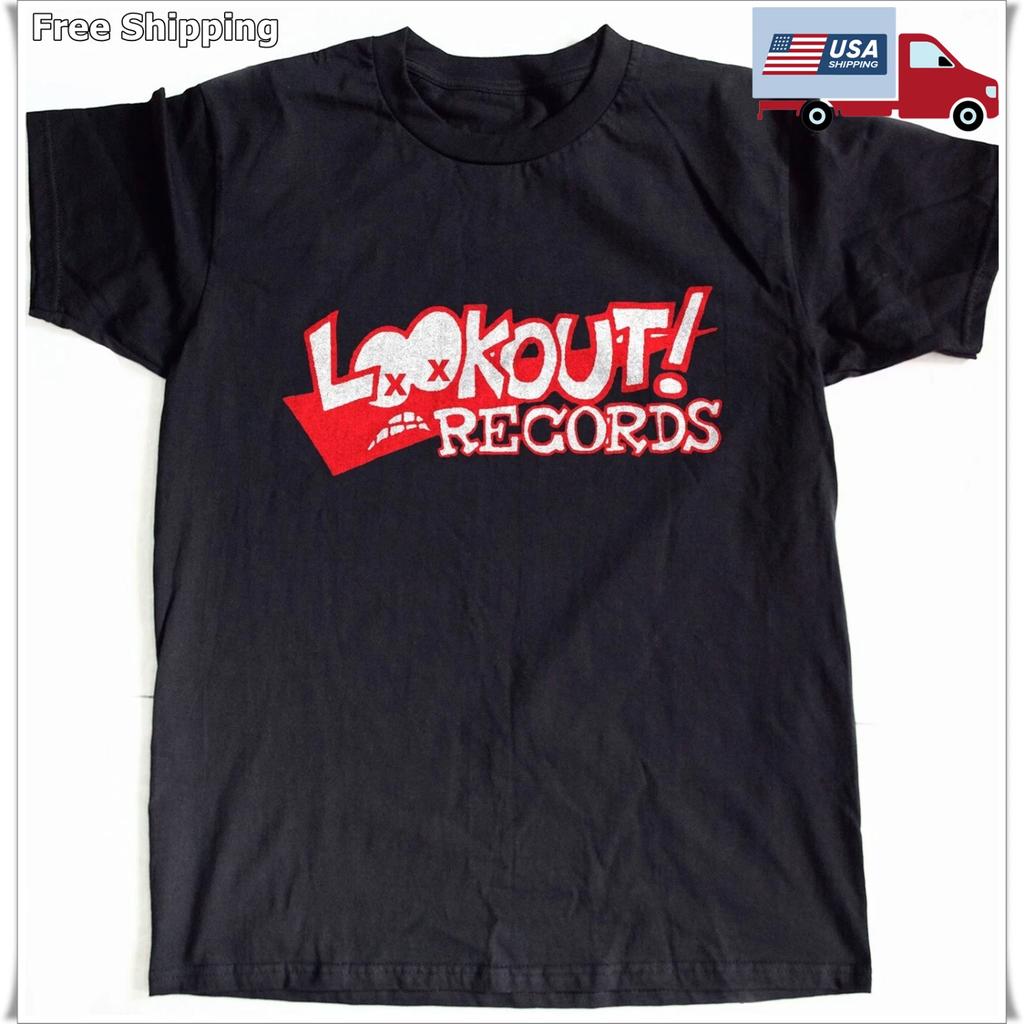 Lookout Records Death Logo Black Unisex T-shirt Size S-