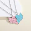 2Pcs Friendship Necklace Love Wings Patchwork Pendant Letter Print Charm Necklace Fine Workmanship Necklace Jewelry Gift