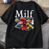 Мужская футболка "Я люблю рыбу MILF" Забавная футболка для любителей рыбы Мужская хлопковая футболка для рыбака Harajuku уличный топ Фитнес уличная одежда