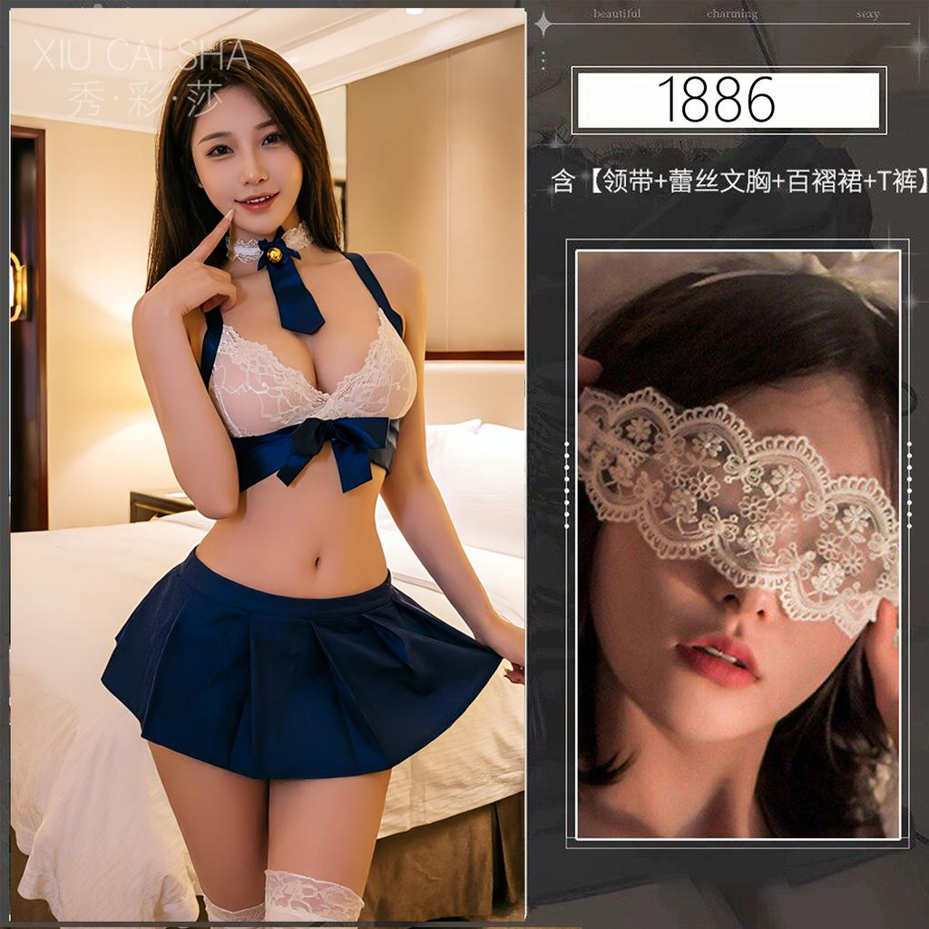 Sexy lingerie jk student suit cute short skirt college style strap skirt pure lust temptation free sailor suit