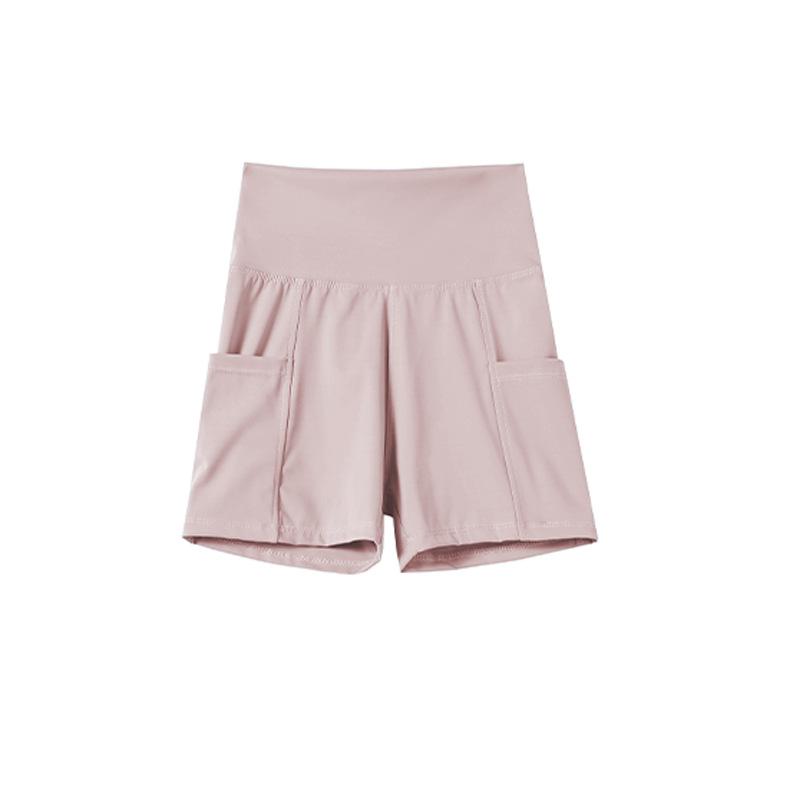 New Pocket Three-Quarter Shark Pants for Women, Summer Outdoor Thin Yoga Shorts High Waist Tummy Control Safety Pants