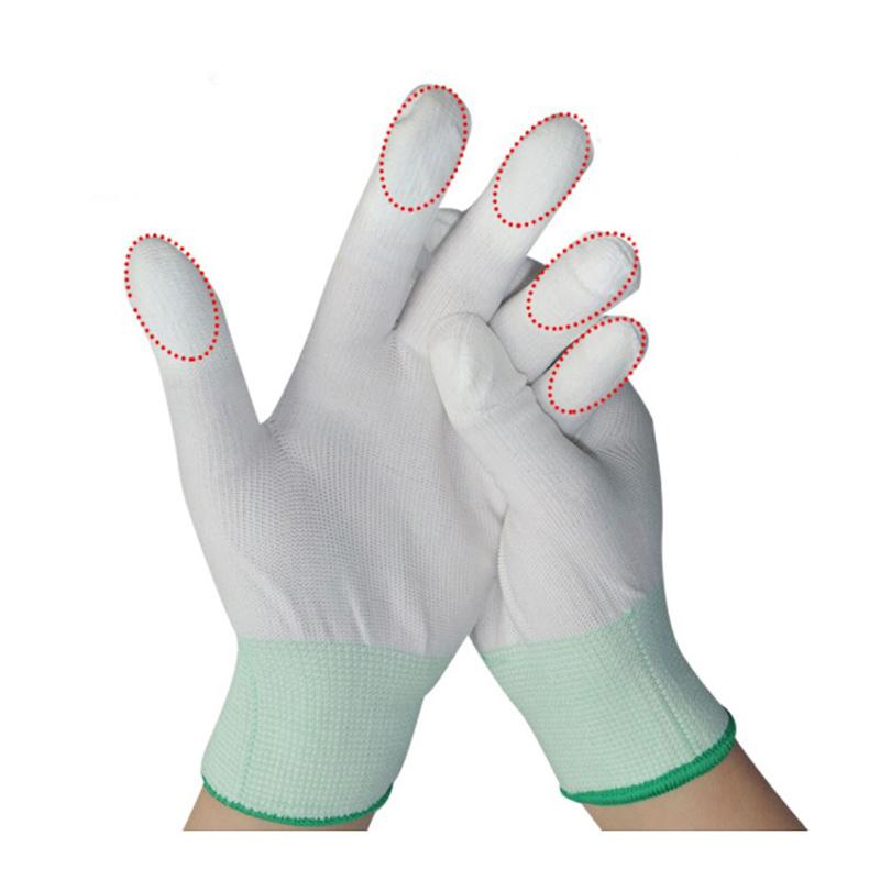 LABORS PU Coated Gloves, Green M-10 Pair, Labor Protection Wear-Resistant Coating Work Gloves, 13 Knitted Tz013